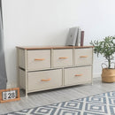 Wooden Handle Dresser Storage Chest (5 Drawers)