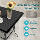 Bigroof Patio 31.5" x 31.5" Large Square High Bar Table with Wood Like Top, 1.57" Umbrella Hole and Metal Frame for 2 or 4 Person