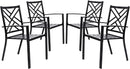 Bigroof Outdoor Patio Dining Chairs, Metal Stackable Bistro Deck Chairs All-Weather Patio Furniture for Backyard, Deck, Patio, Lawn & Garden
