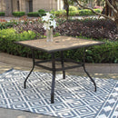 Bigroof Patio Furniture Sets 5 Piece Outdoor Dining Set Table and Chairs with 1 x 37"x37" Square UmbrellaTable and 4 x Textilene Swivel Patio Chair for Outdoor, Kitchen, Backyard, Patio, Lawn & Garden - bigroofus