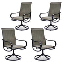 Bigroof Patio Swivel Chairs Metal Mesh Dining Chairs Set with Textilene Fabric, Outdoor Garden Backyard Lawn Furniture Rocker Chair, Black - bigroofus